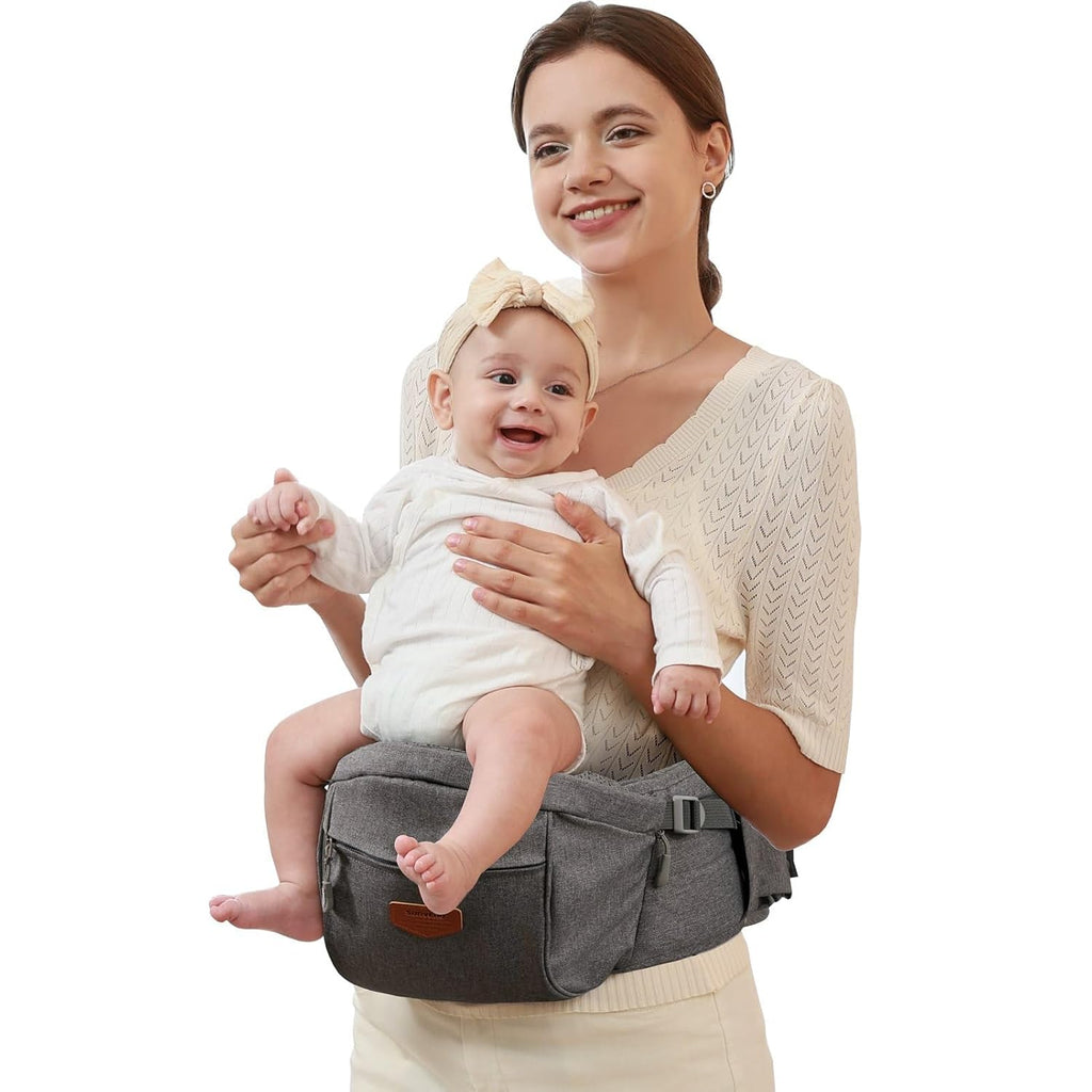 Baby Hip Seat Carrier for Toddler, Supports up to 45 lbs, Wide Anti-Slip Seat, Adjustable Waist Belt, Quick Up Down
