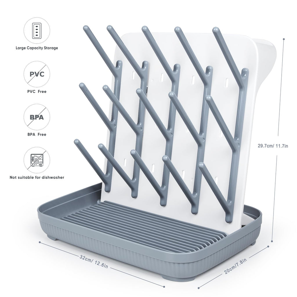 Baby Bottle Drying Rack:Large Vertical Space Saver for Countertop