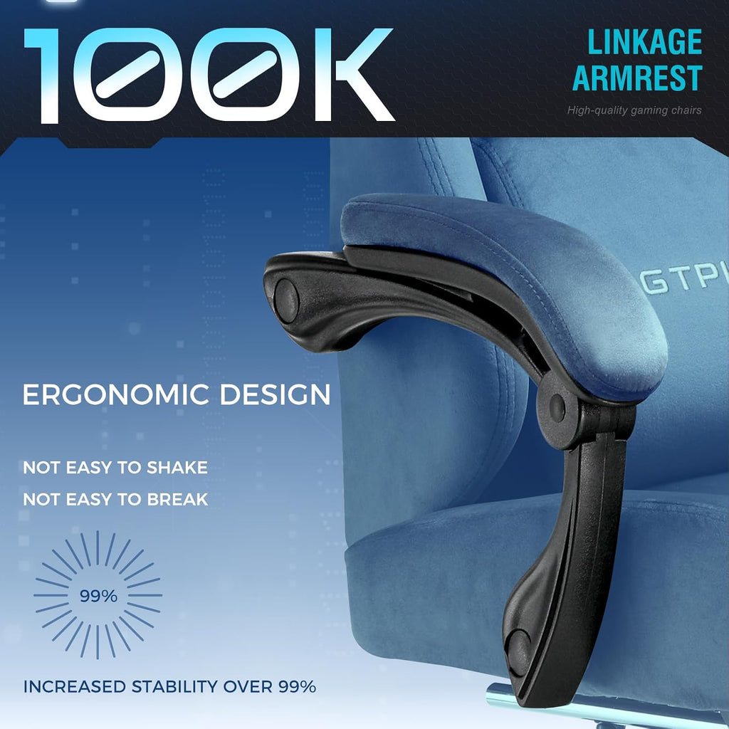 Gaming Chair Fabric with Pocket Spring Cushion, Big and Tall Gamings Chairs 350LBS High Back Computer Chair with