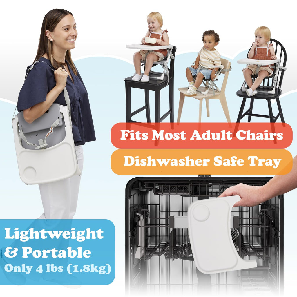 Baby SproutSeat Booster Seat Chair - Portable Folding Design, Travel Baby Beach Essentials, with 3-Point Safety