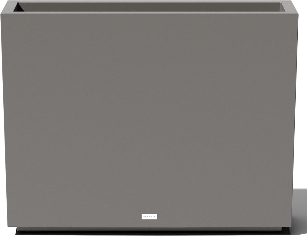 Block Series Span Plastic Planter - Tall Rectangular Planter for Indoor or Outdoor Patio/Porch, Gray, 30" in Height