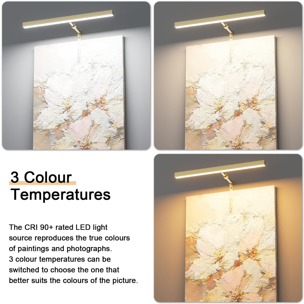 16" LED Picture Light Plug in, 5W Gold Art Light