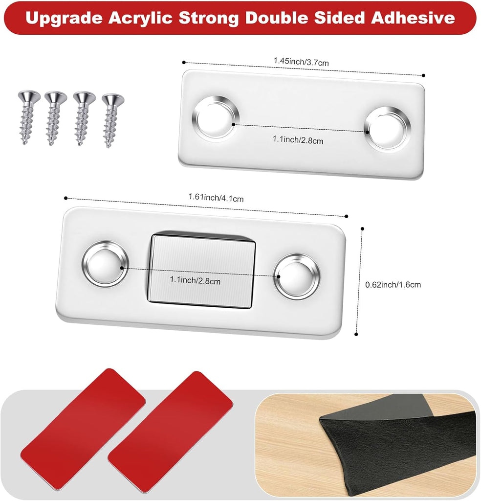 Cabinet Magnetic Catch 6 Pack Ultra Thin Cabinet Door Magnetic Catch for Drawer Magnet Adhesive Cabinet Latch Magnetic