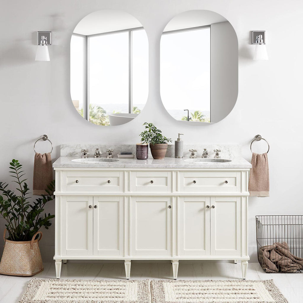 24 x 36 inch Bathroom Medicine Cabinet Frameless Oval Mirror Medicine cabinets with Mirror, Recessed or Surface