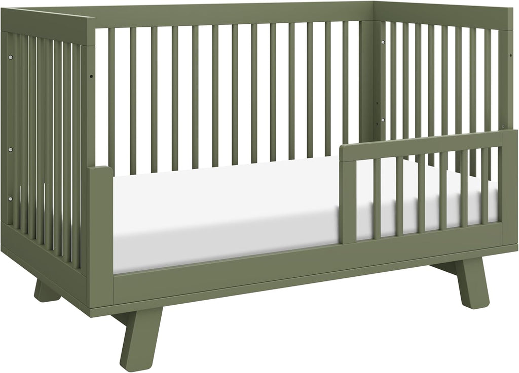 Hudson 3-in-1 Convertible Baby Crib, Olive Green | Baby Crib Converts to Toddler Bed & Daybed - GREENGUARD Gold