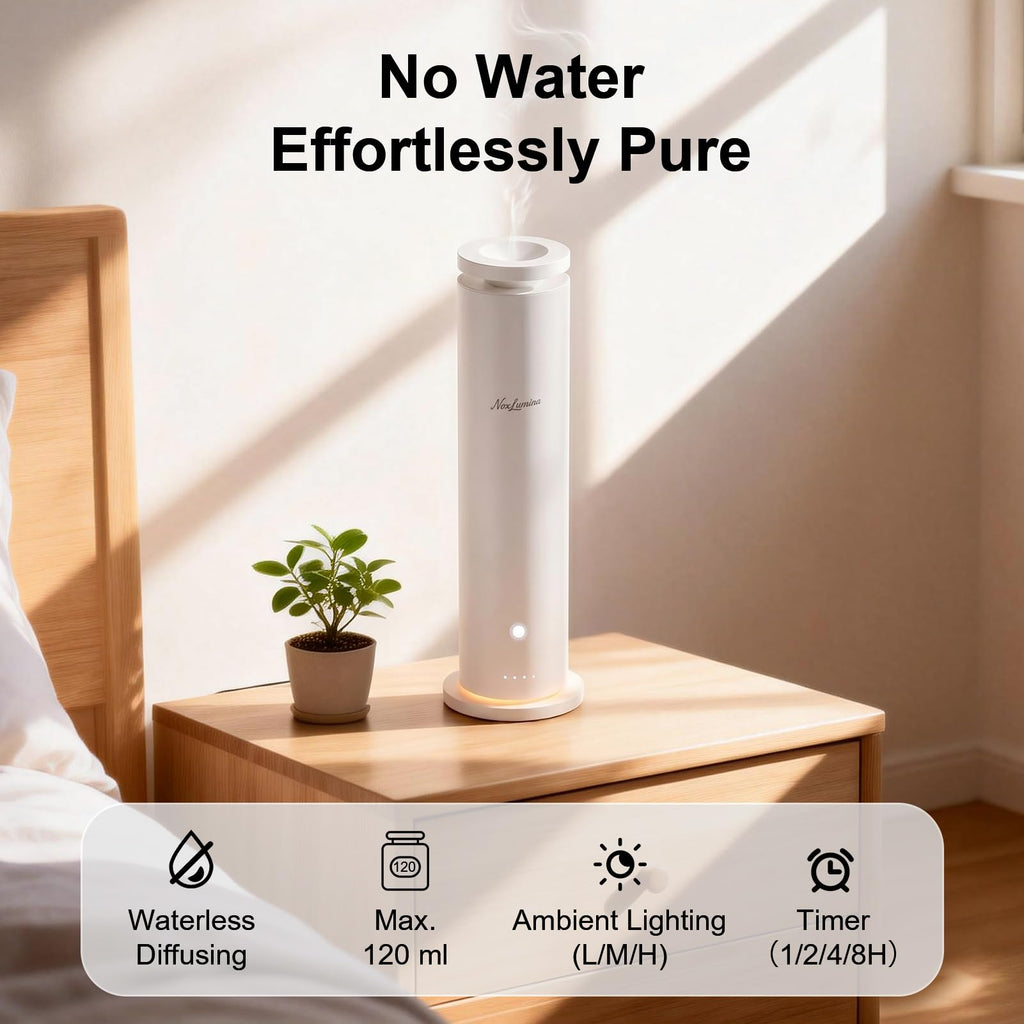 Waterless Diffuser Pro with 5 Scent Oils, Luxury Hotel-Class Essential Oil Diffuser Aromatherapy Machine with 1500 Sq