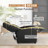 Recliner Chair Push Back Sofa Home Theater Seating with Lumbar Support and Leather Padded Seat Backrest