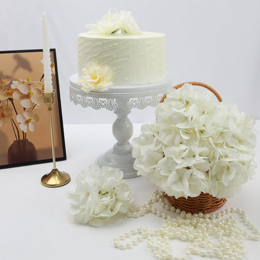 White Artificial Silk Hydrangeas Bulk 104 PCS