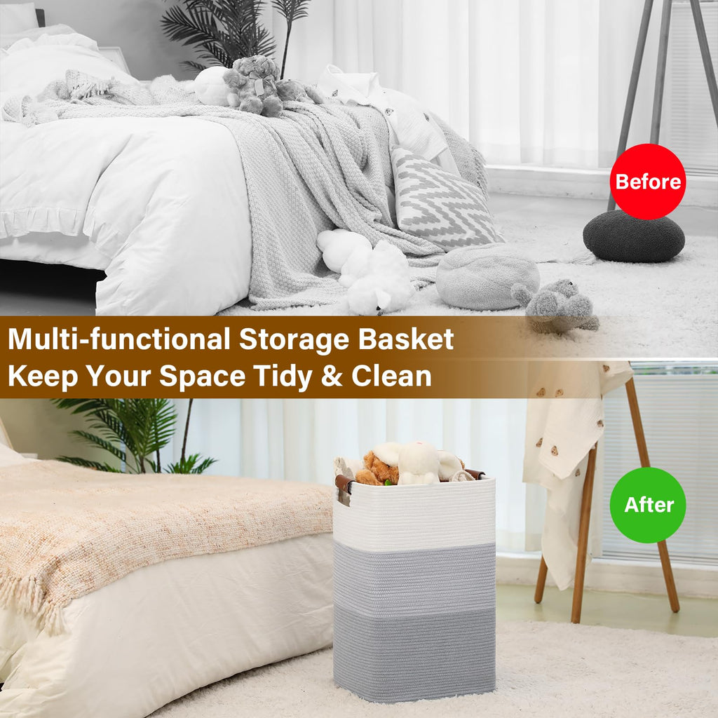 Laundry Hamper 96L Extra Large Laundry Basket, Woven Blanket Basket