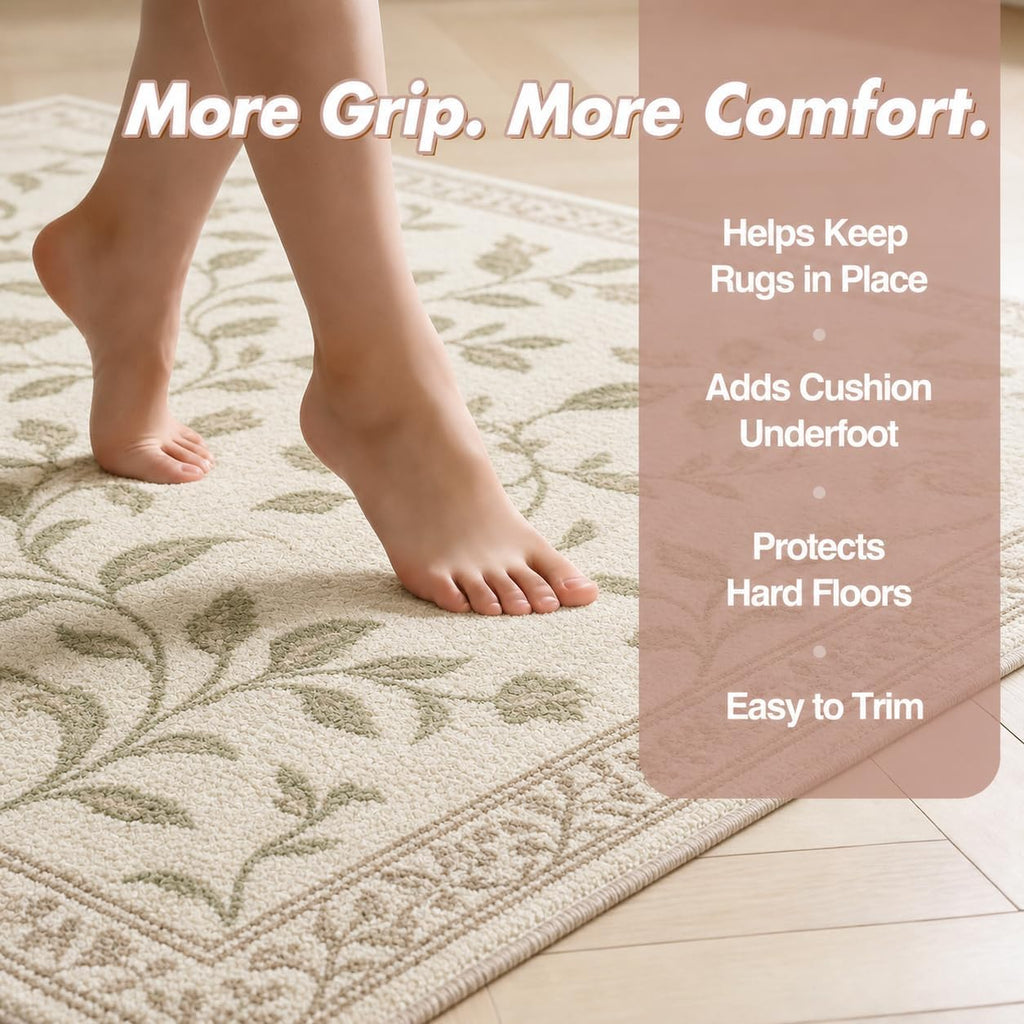 Non Slip Rug Pad 8x10 Ft, 1/4" Thick Rug Mats, Carpet Padding Under Rugs