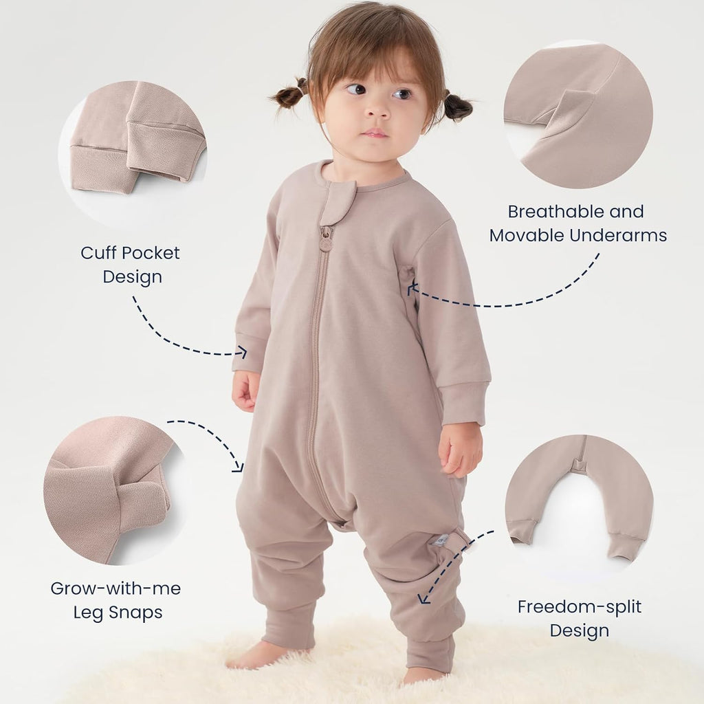 Organic Cotton Sleep Sack with Feet,1.0 TOG Sleep Bag,3