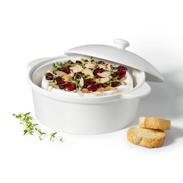 Gourmet Bistro Brie Baker Set, Premium Porcelain, Oven-Safe