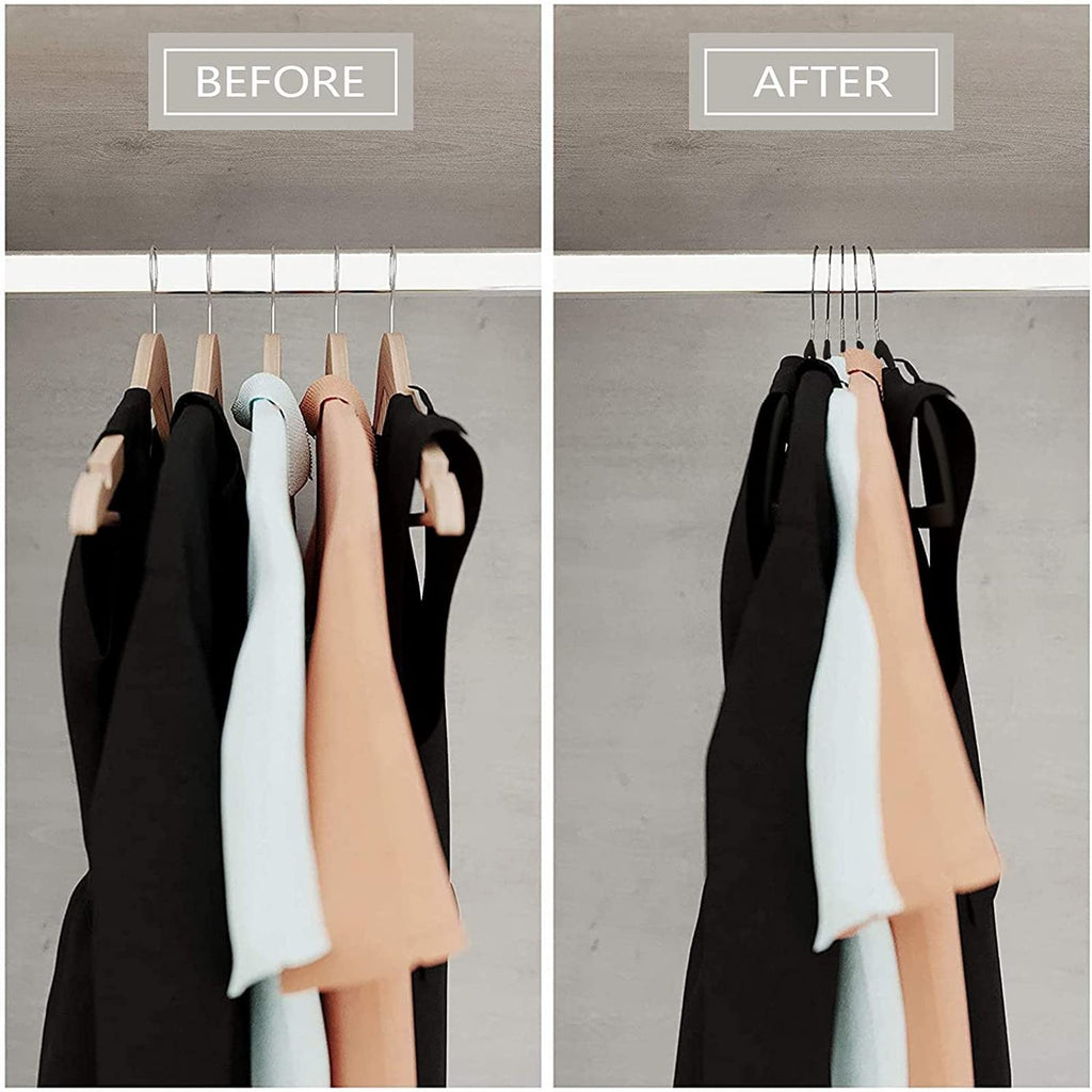 50 Pack Slim Plastic Clothes Hangers Grey