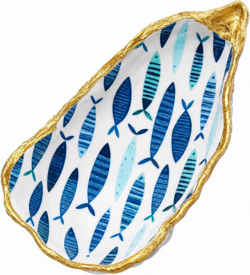 Oyster Shell Jewelry Dish Fish Pattern Ring Holder Tray