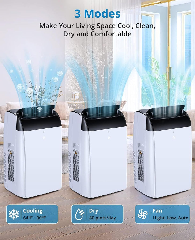 14000 BTU Portable Air Conditioners with Remote Control, 3-in-1 Free Standing Cooling AC Unit with Fan & Dehumidifier