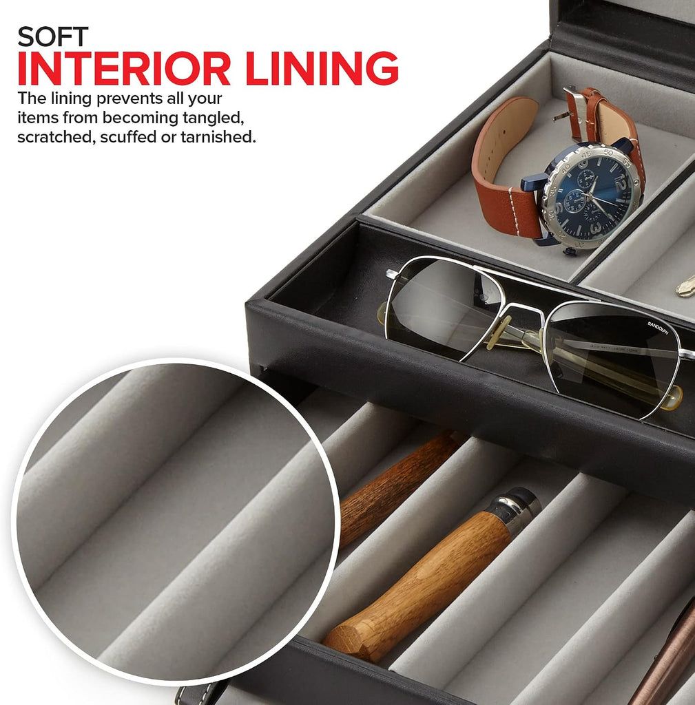 Mens Valet Tray, Men's Jewelry Box, Night Stand Organizers and Storage, Bedside Table Organizer, Watch Box