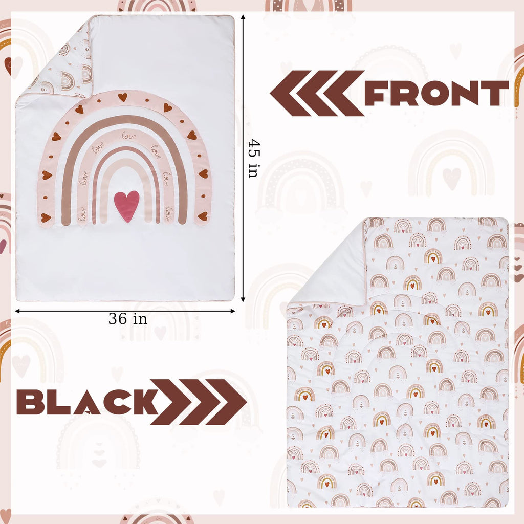 4 Pieces Baby Crib Bedding Set, Standard Nursery Size Soft, Boho