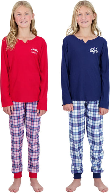Girls Pajama Set Long Sleeve Shirts & Fleece Sleep Pants Kids Sleepwear Soft & Cozy Pajamas for Girls