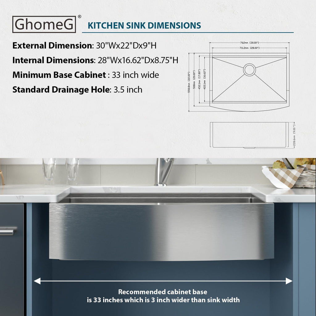30 Inch Farmhouse Workstation Stainless Steel