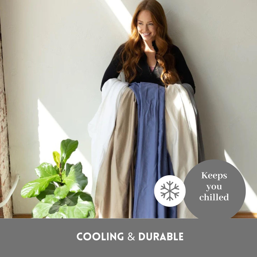 DreamChill Cooling Bamboo Sheets for Adjustable Beds Hot Sleepers with Elastic Corner Straps 20 inch Extra Deep