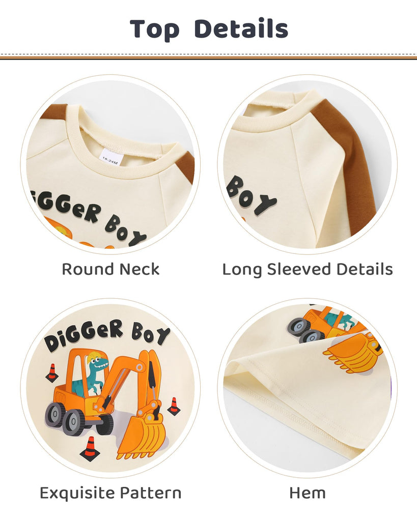 Baby Boy Clothes Brown Sweatshirt Jogger Pants Set