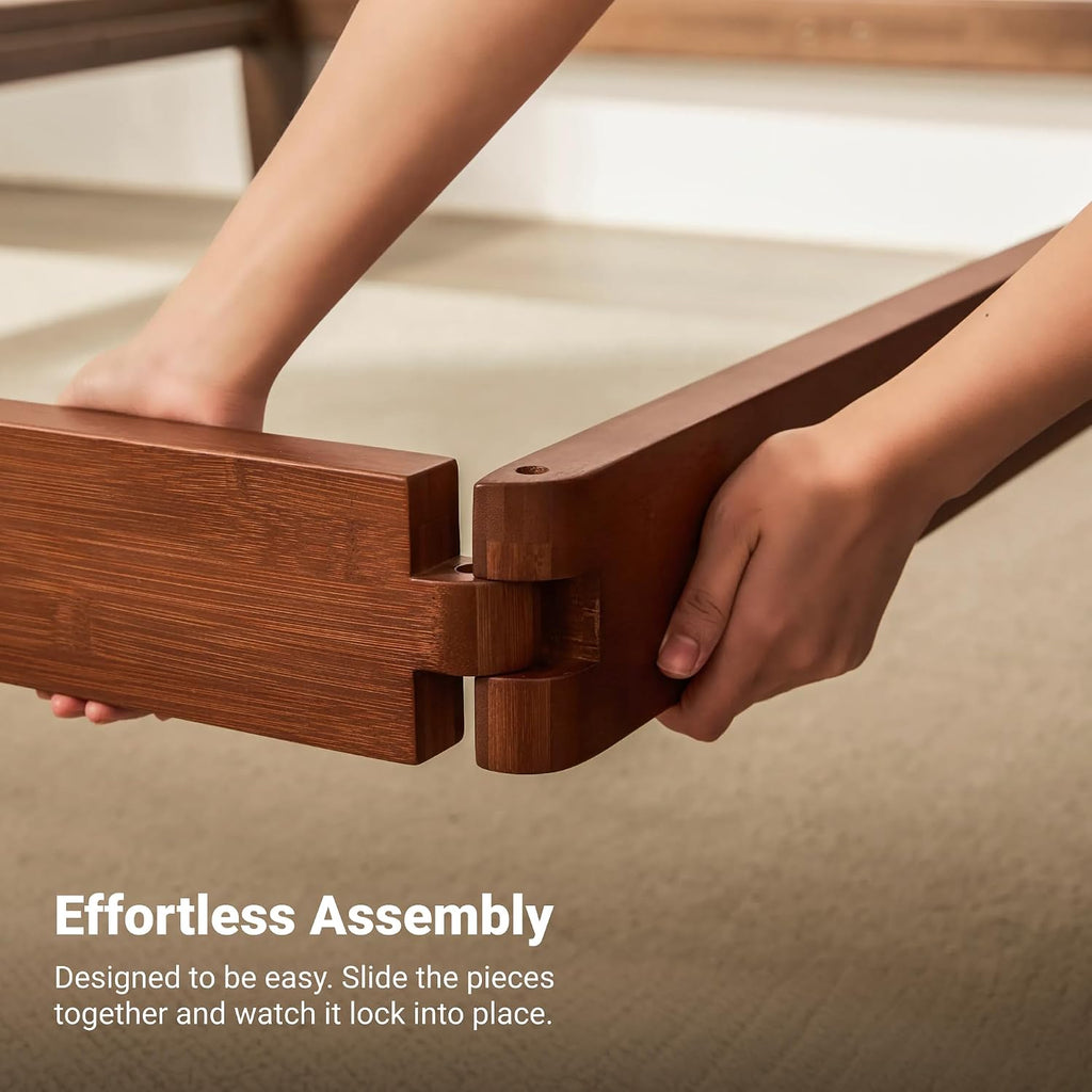 Bamboo Japanese Joinery Bed Frame with Headboard