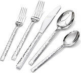 60-Piece Hammered Silverware Set, 18/10 Stainless Steel Flatware Set for 12, Cutlery Set