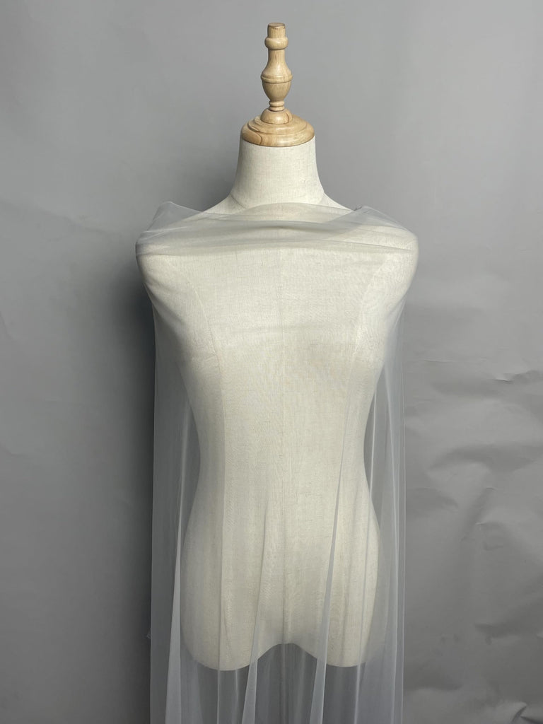 Tulle, Fabric, mesh, Skin Nude, Soft Touch Stretch Tulle 5 Yards (Grey)