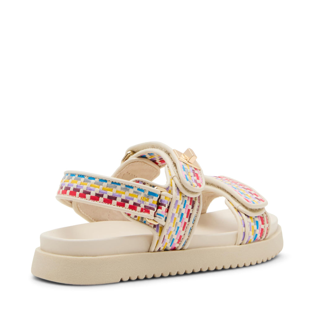 Madden Girl's Mona Flat Sandal, Stripe Multi, 5