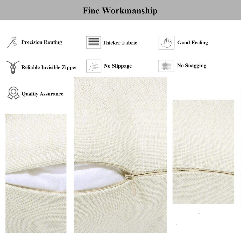 Pack 8 Linen Throw Pillow Covers Set Cushion Case, Blank for HTV Iron on Design,18x18 Inch