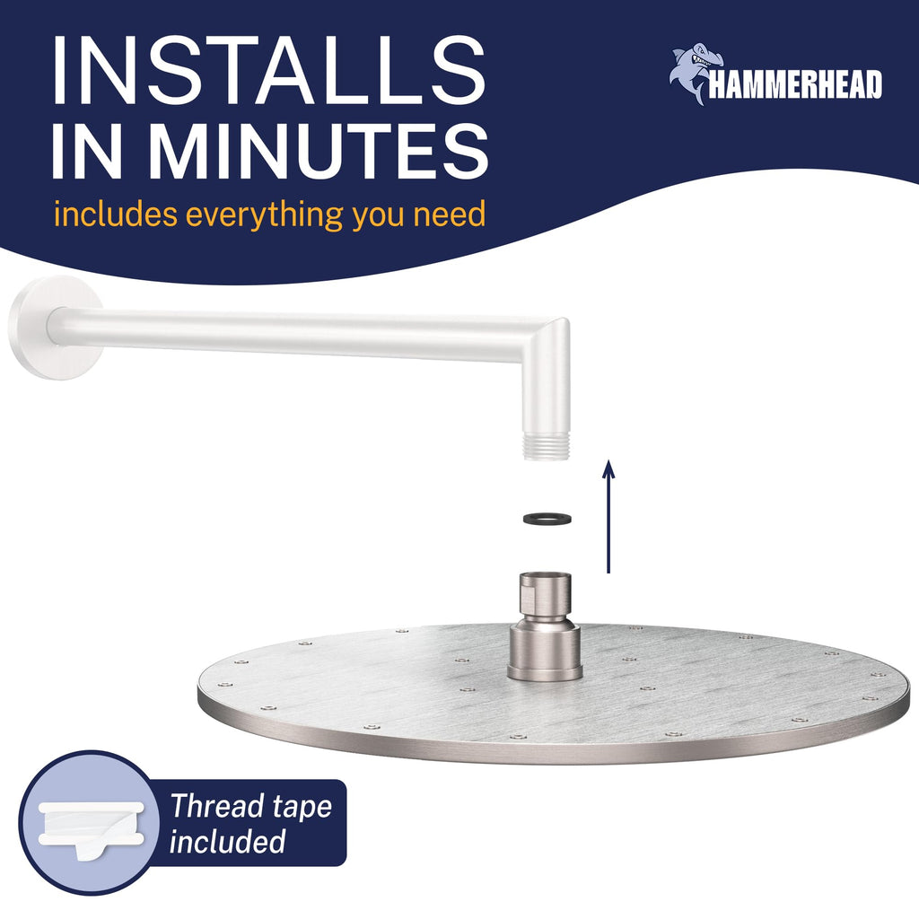Metal Rain Shower Head Large 12 Inch High Pressure Rainfall