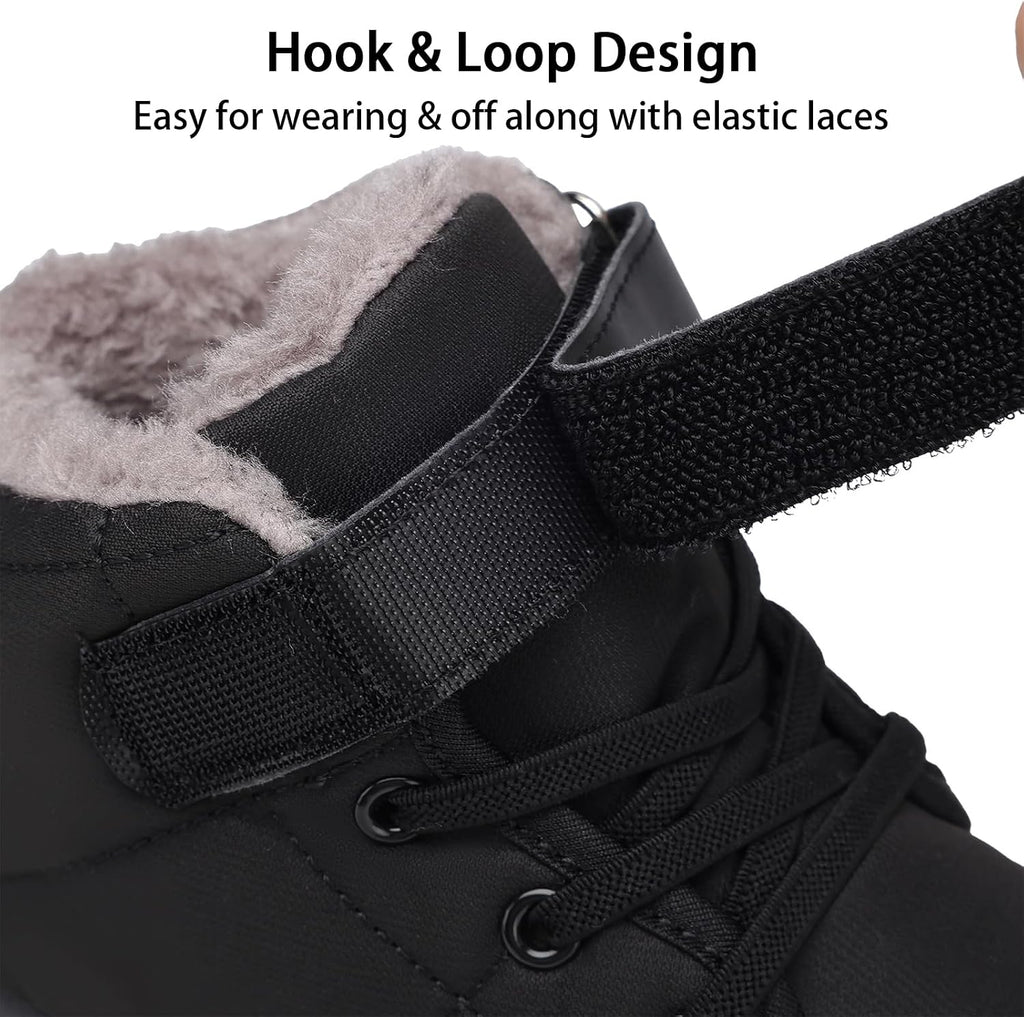 Boys Snow Boots Winter Waterproof Slip Resistant Cold Weather Shoes