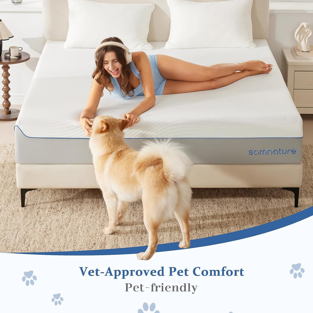 12 Inch Queen Foam Mattress Cooling Gel Memory for Pressure Relief & Deep Sleep, Medium Firm with Motion Isolation