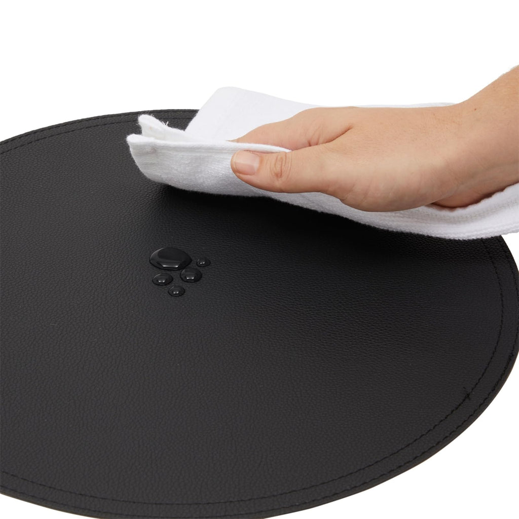 Round Vegan Leather Table Placemats & Coasters - Waterproof & Heat-Resistant Dining Table Decor - Easy Wipe-Clean