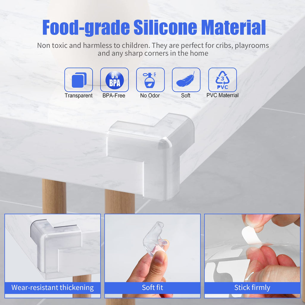 18 Pack Corner Protectors Baby Proof Corners and Edges Protector, Extra Large Clear Table Corner Protectors for Baby
