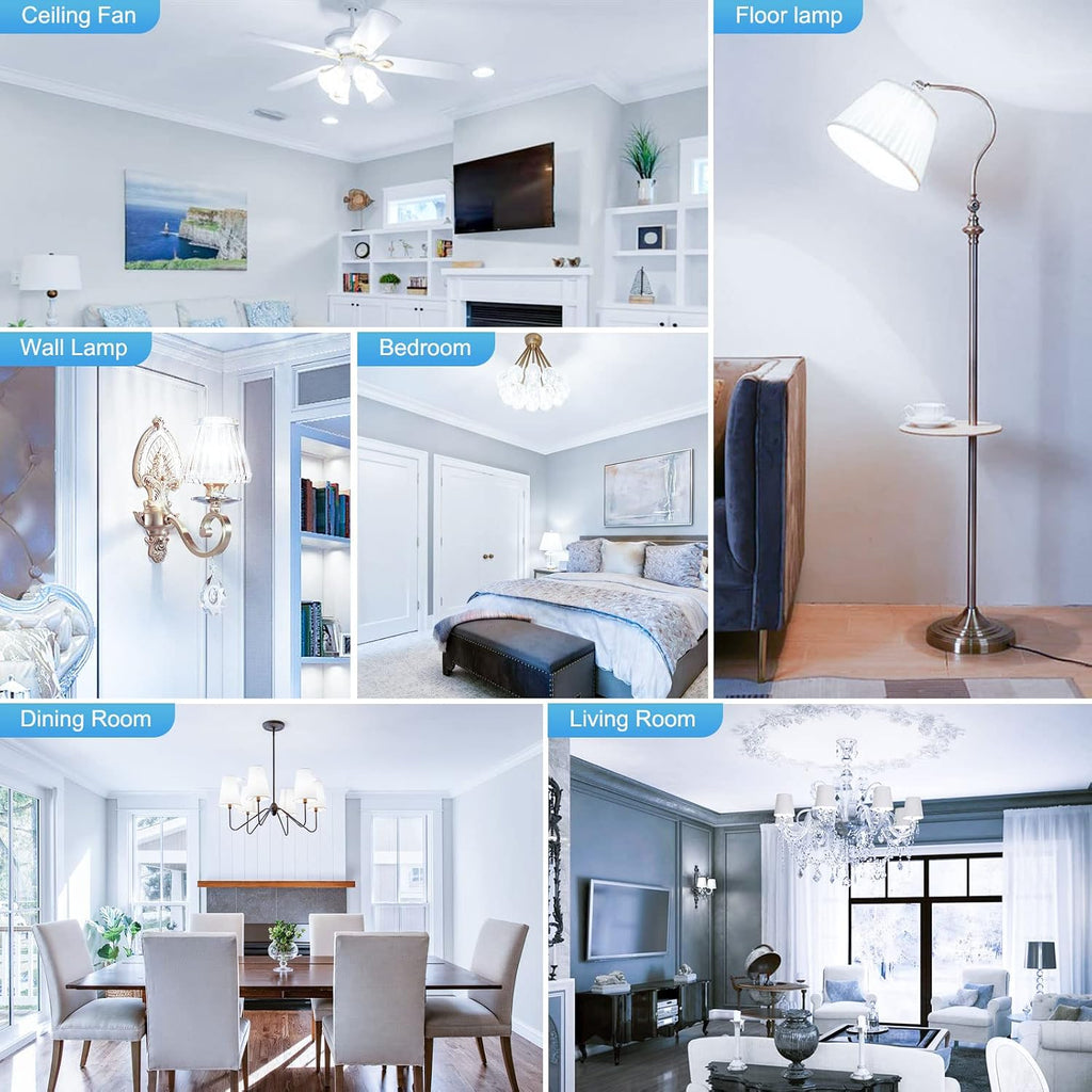 E12 LED Candelabra Light Bulbs 60W Equivalent 6000K Cool Daylight