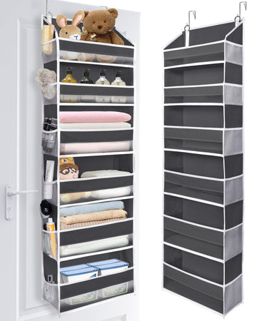 Over The Door Organizer with 6 Large Pockets 12 Side Pockets, 50lbs Weight Capacity Door Hanging Organizer , Pantry