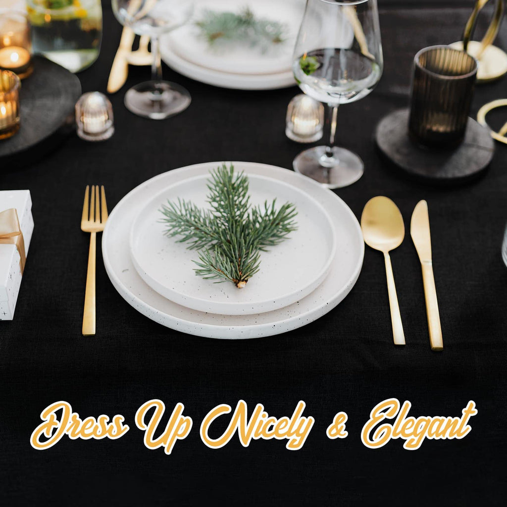 6 Pack Black Round Tablecloths 120 Inch for 60" Tables