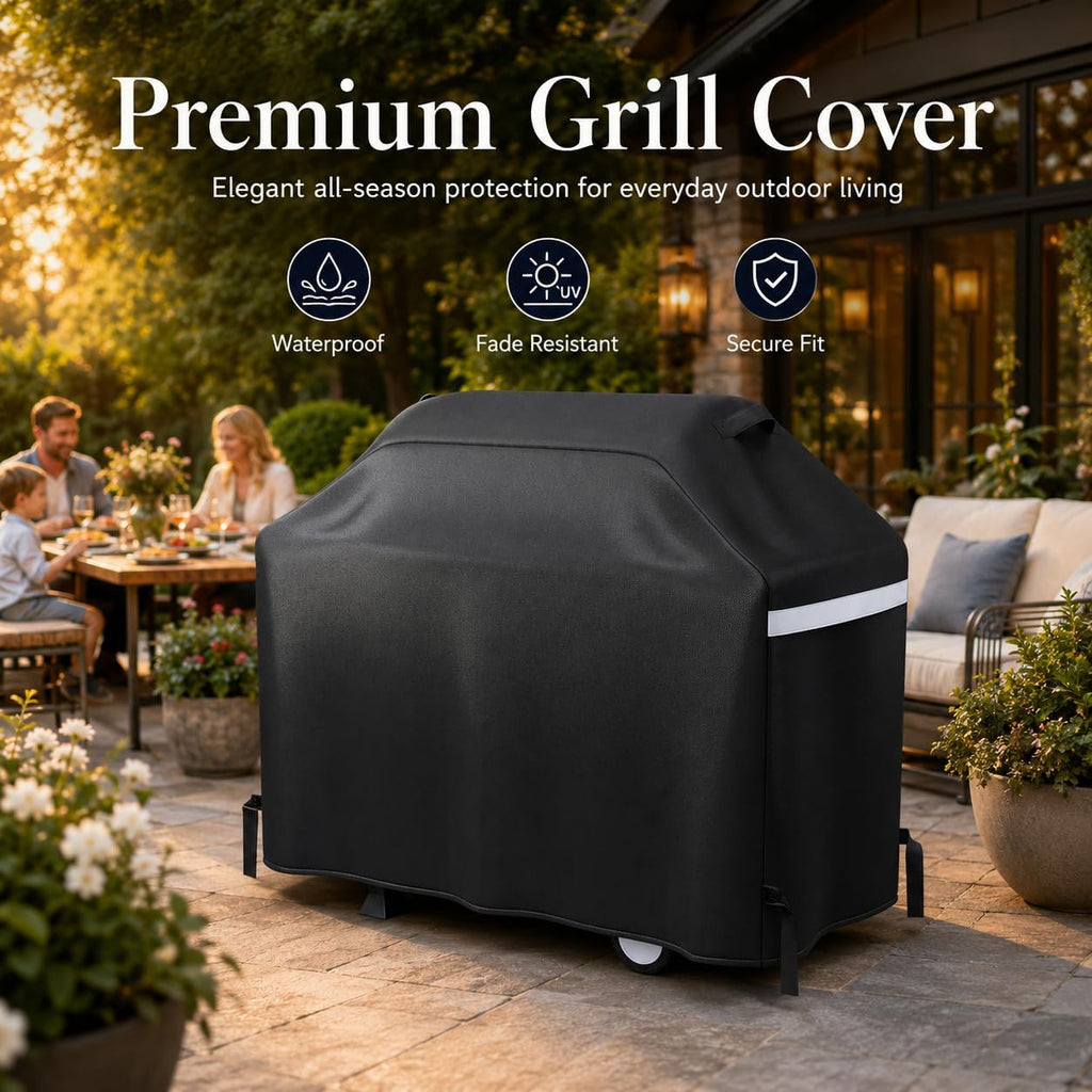 Waterproof Grill Cover 55 Inch for Outdoor Grill | Fits Weber, Char-Broil, Nexgrill, Monument, Dyna-Glo and More