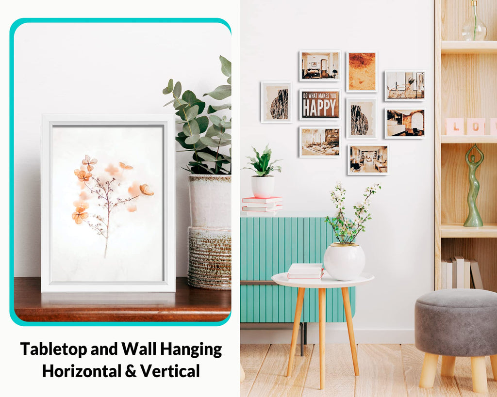 5x7 Picture Frames (12 Pack, White) Simple Designed Photo Frame with High Definition Glass for Wall Mount & Table Top