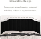 King Headboard Only, Velvet Wall Mounted Headboard King for Adjustable Bed Modern Upholstered Head Board Easy Assembly