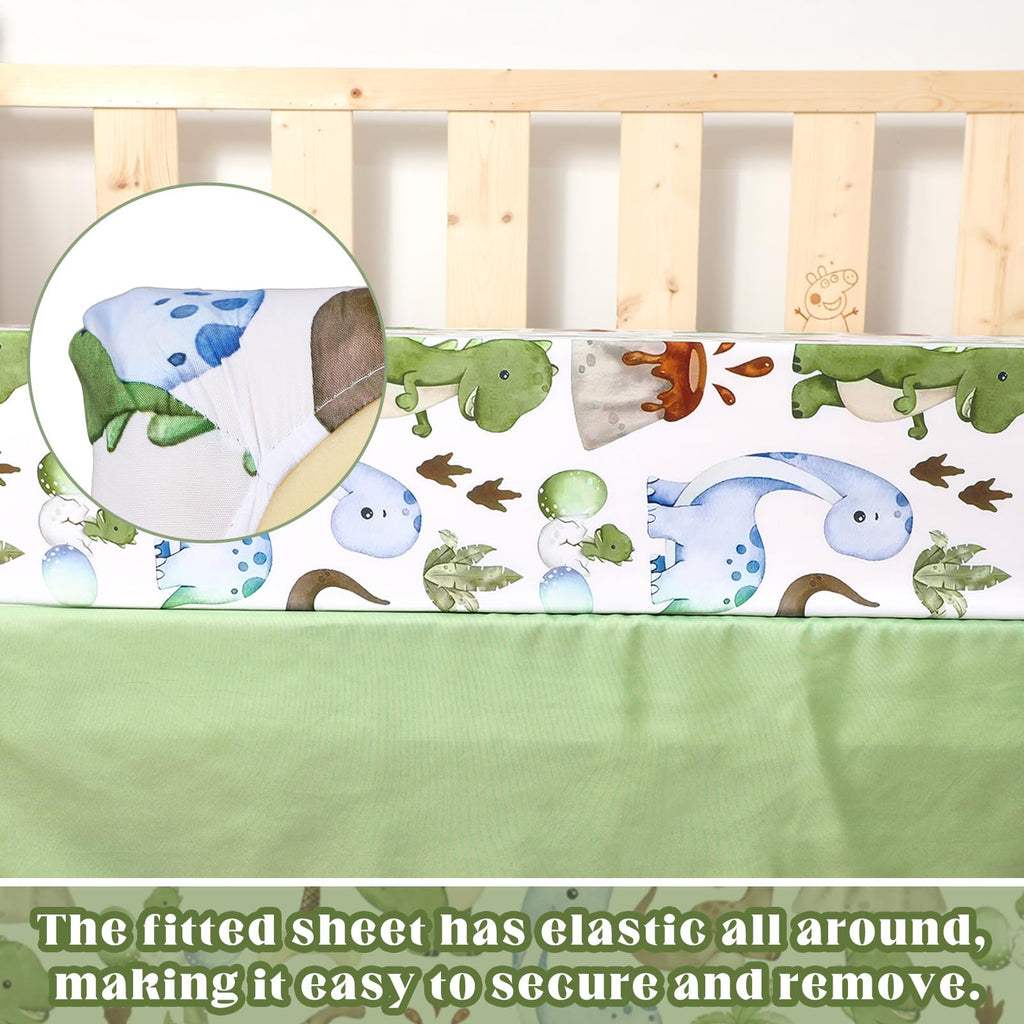 3 Pcs Dinosaur Baby Crib Bedding Set for Boy