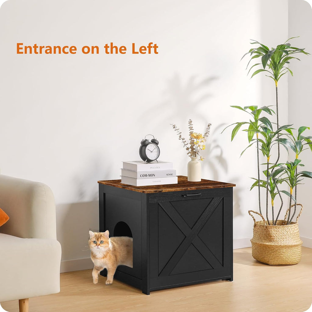 Cat Litter Box Enclosure, Hidden Litter Box Furniture, 23.6 Inches