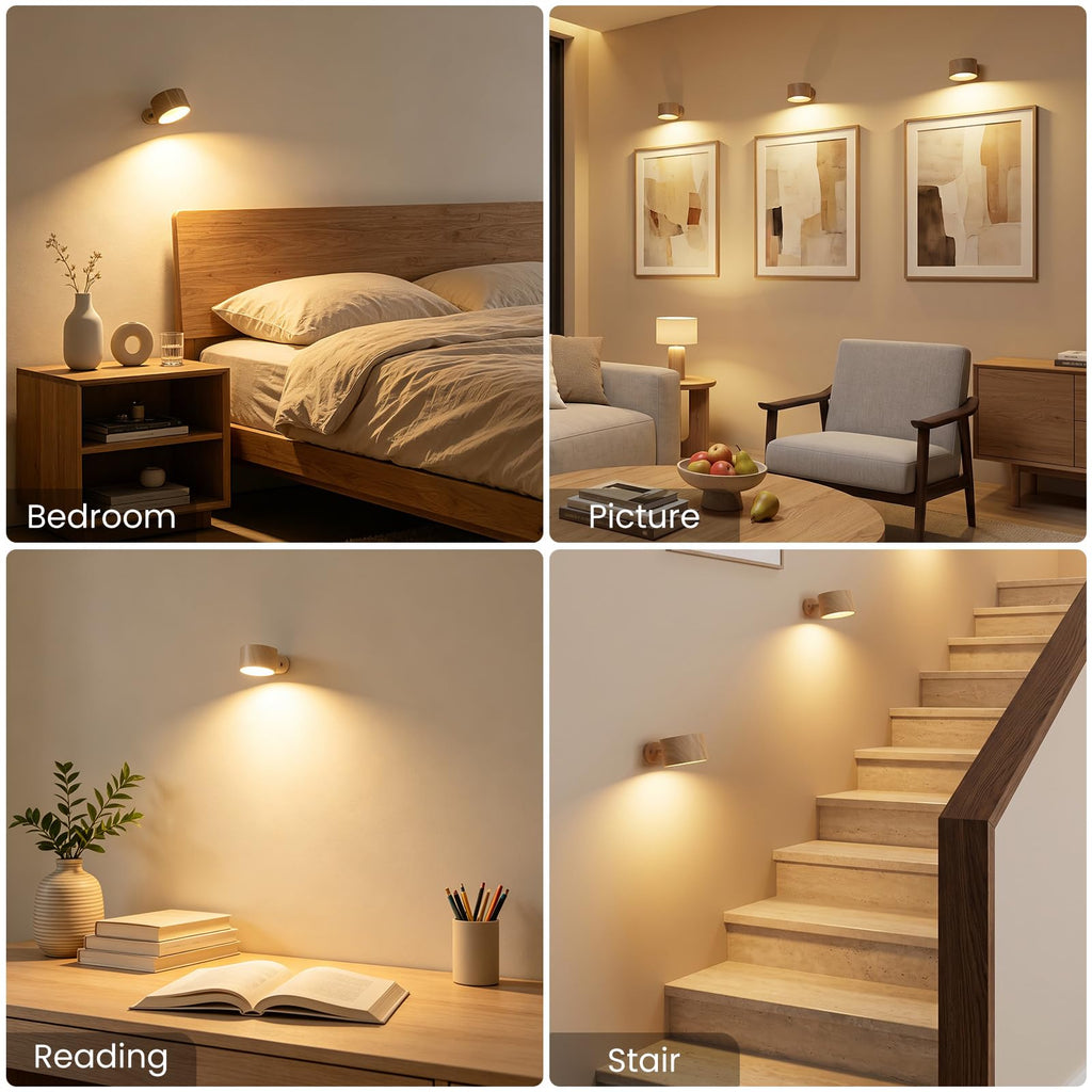 Battery Operated Wall Sconce, Wall Lights, 3 CCT, 2200mAh