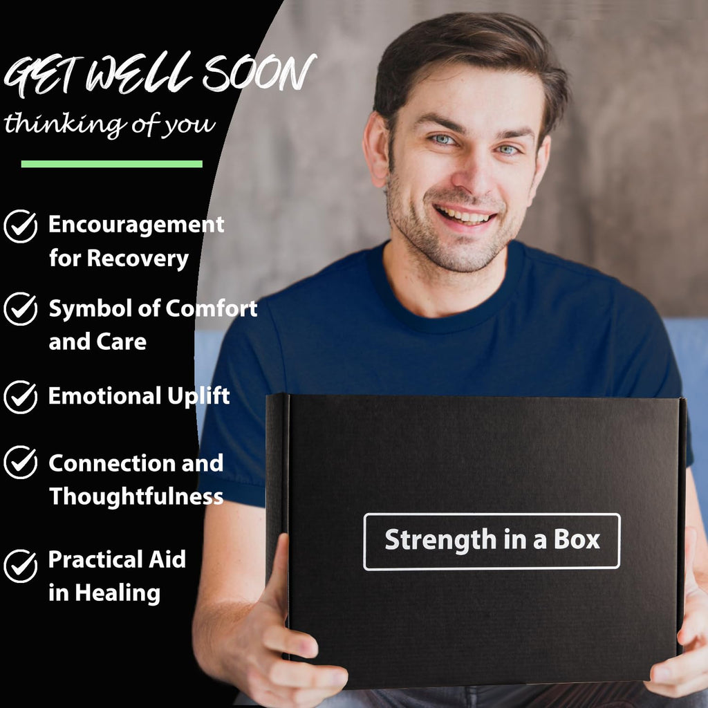 Get Well Soon Gifts for Men - Care Package with Plush Blanket, Mug, Socks, and so on - Get Well Basket for Men Dad