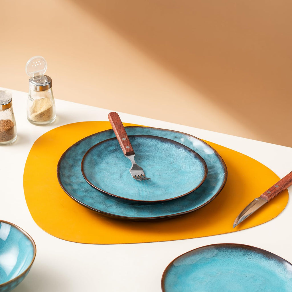Porcelain Dinnerware Set for 4, 12-Piece Plates and Bowls Set for 4, Modern Stoneware Dinnerware Chip and Scratch