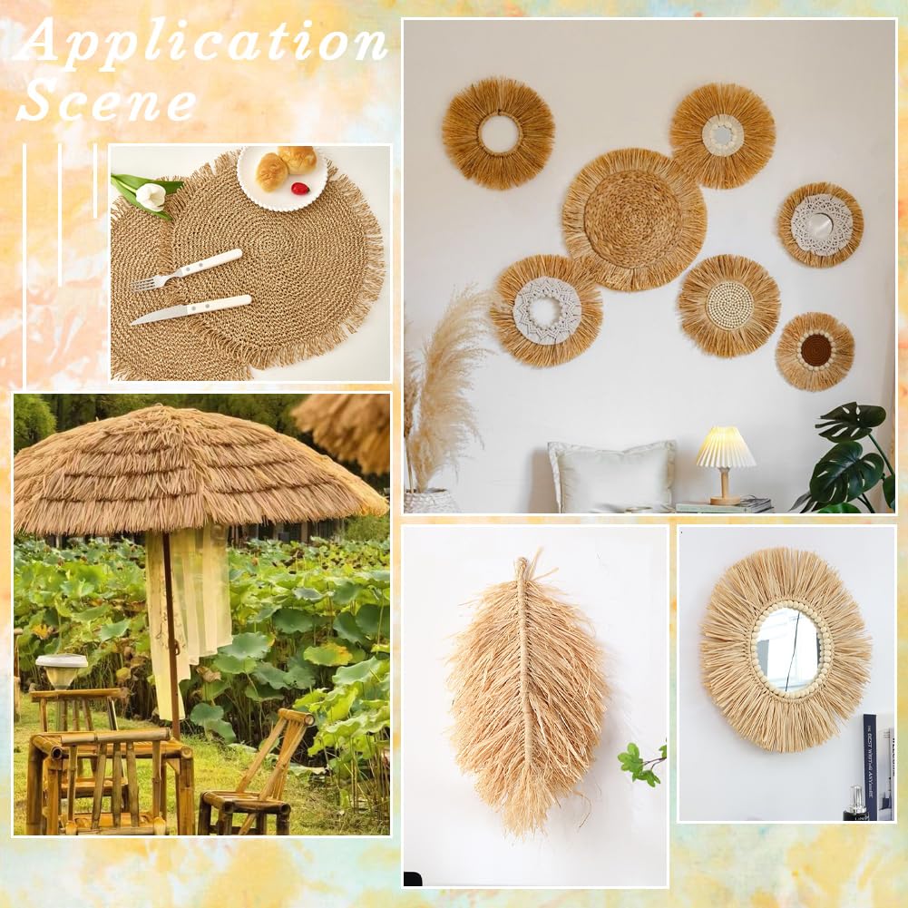 Coffee Raffia Fringe Tassel Straw Decor Trim for Sewing Making