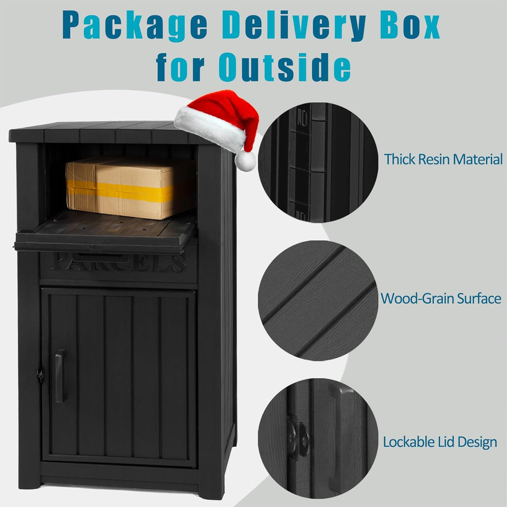 Package Delivery Box Storage with Lockable Secure, Anti-Theft Parcel Drop Boxes Outdoor Package Delivery and Waterproof