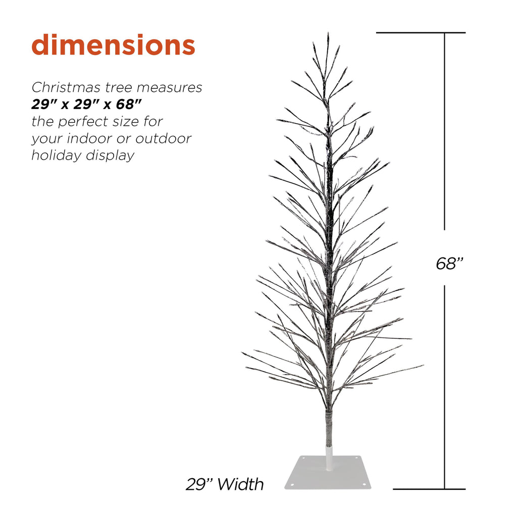 60" Tall Artificial Christmas Tree, 180 Multi-Colored LED Lights, Indoor Outdoor Plug-in Holiday Decoration or Lawn