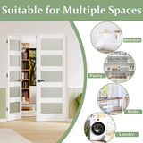 French Doors 48"x80" (Double 24"x80"), 5-Lite Tempered Frosted Glass Solid Core Door Slabs with Jamb & Black Hardware